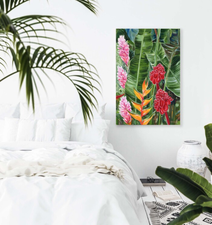 tropical bedroom wall art