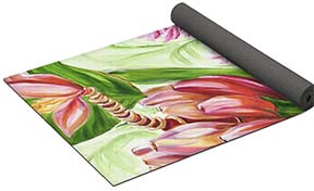 colorful tropical flower yoga mat