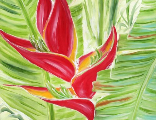 Island Red Maui Flower oil painting