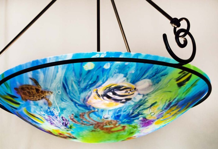 tropical fish chandelier