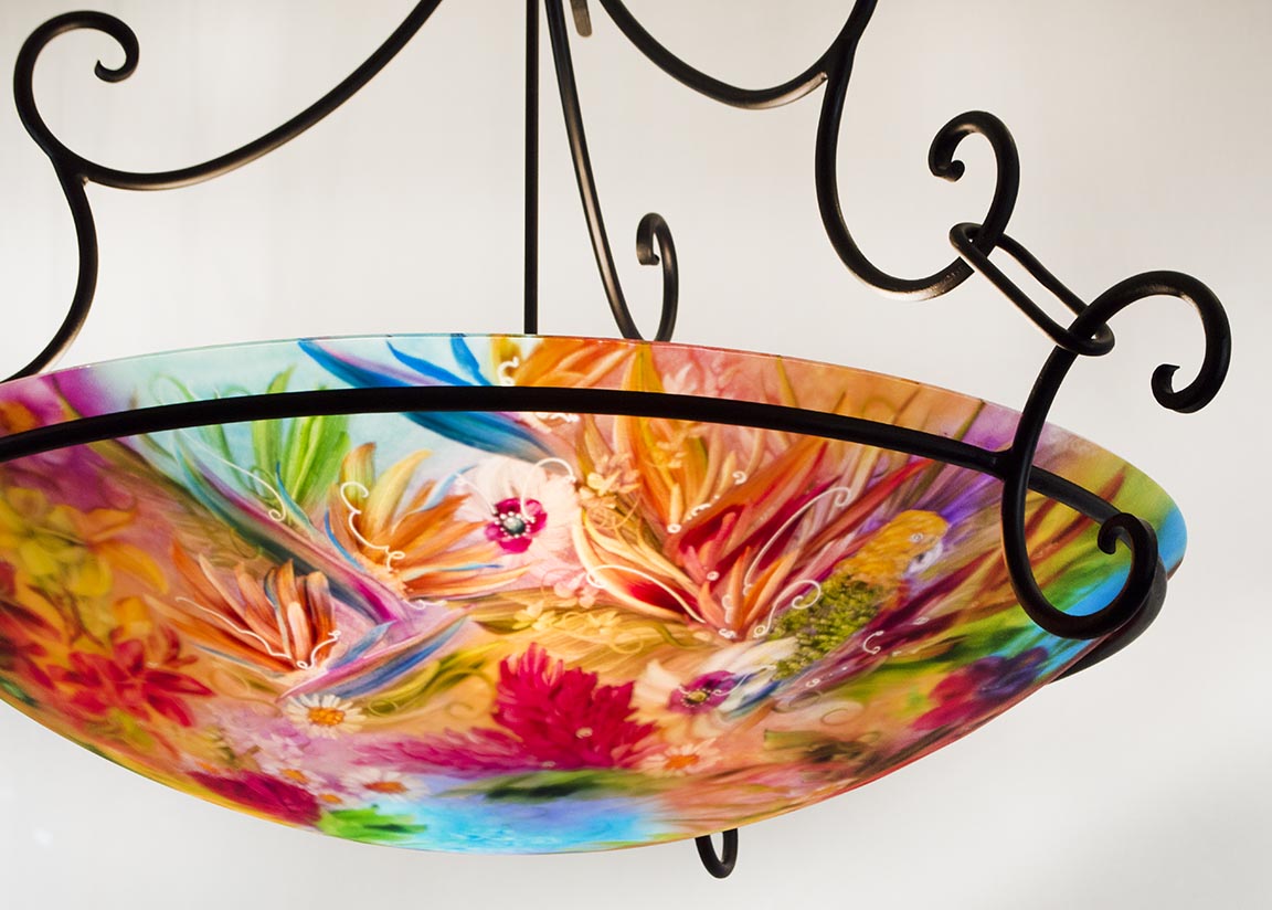 Maui Reverse Painted Chandelier