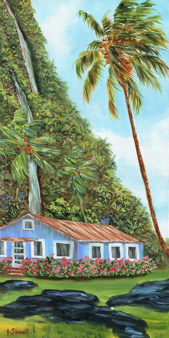 Hawaii blue cottage
