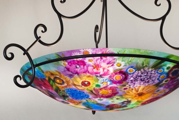 hand painted glass chandelier