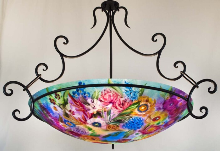 hand painted chandelier