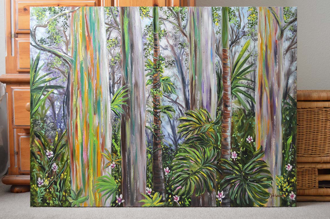 Rainbow Eucalyptus Jungle painting