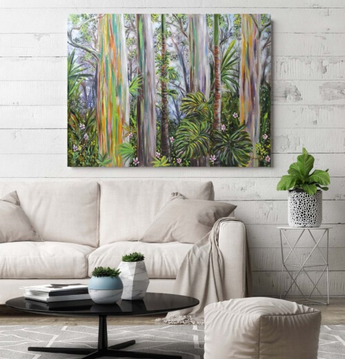 Rainbow Eucalyptus Jungle painting