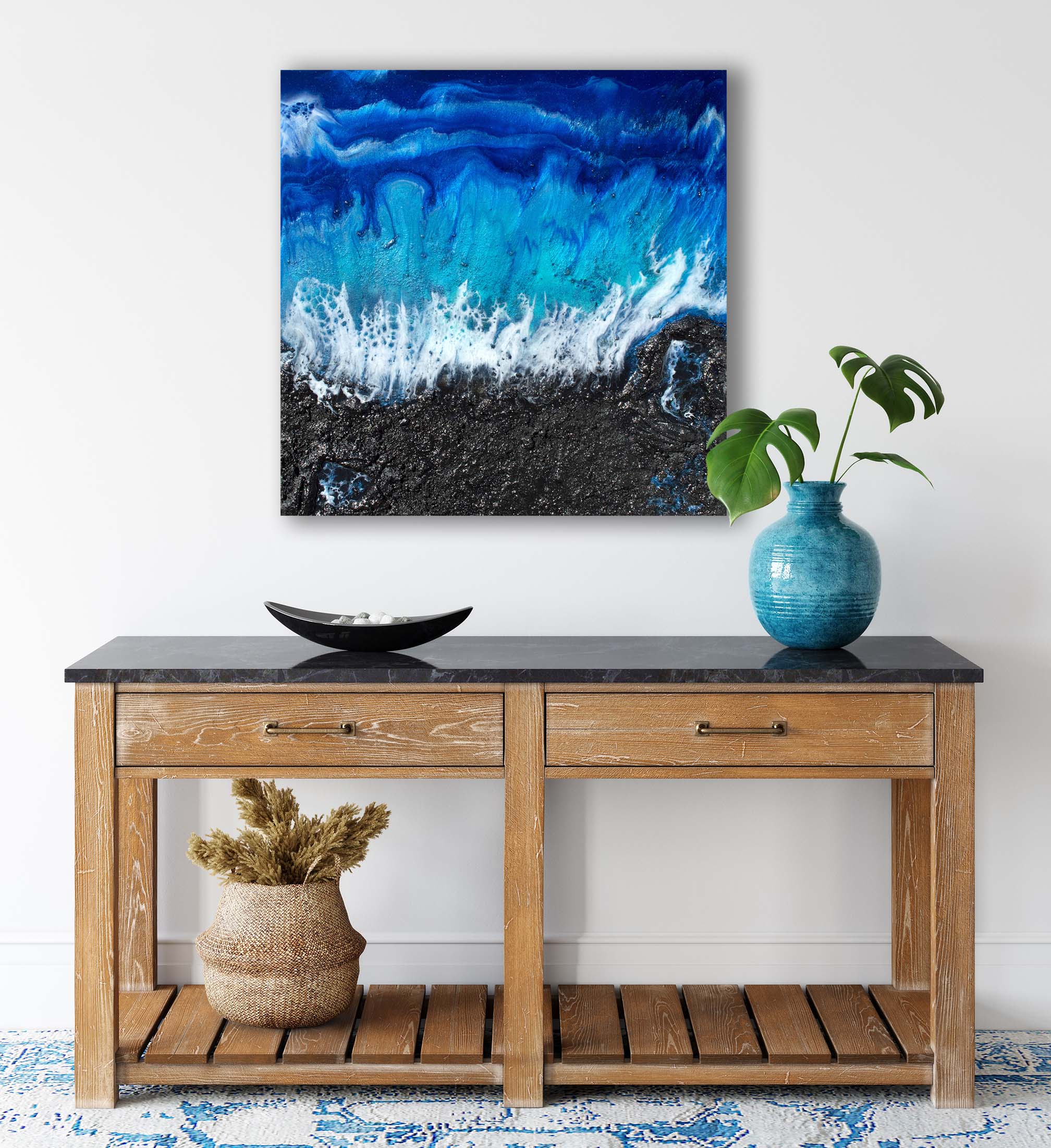 23” resin beach art - Jenny's Coastal Art - Paintings & Prints, Landscapes  & Nature, Beach & Ocean, Waves - ArtPal