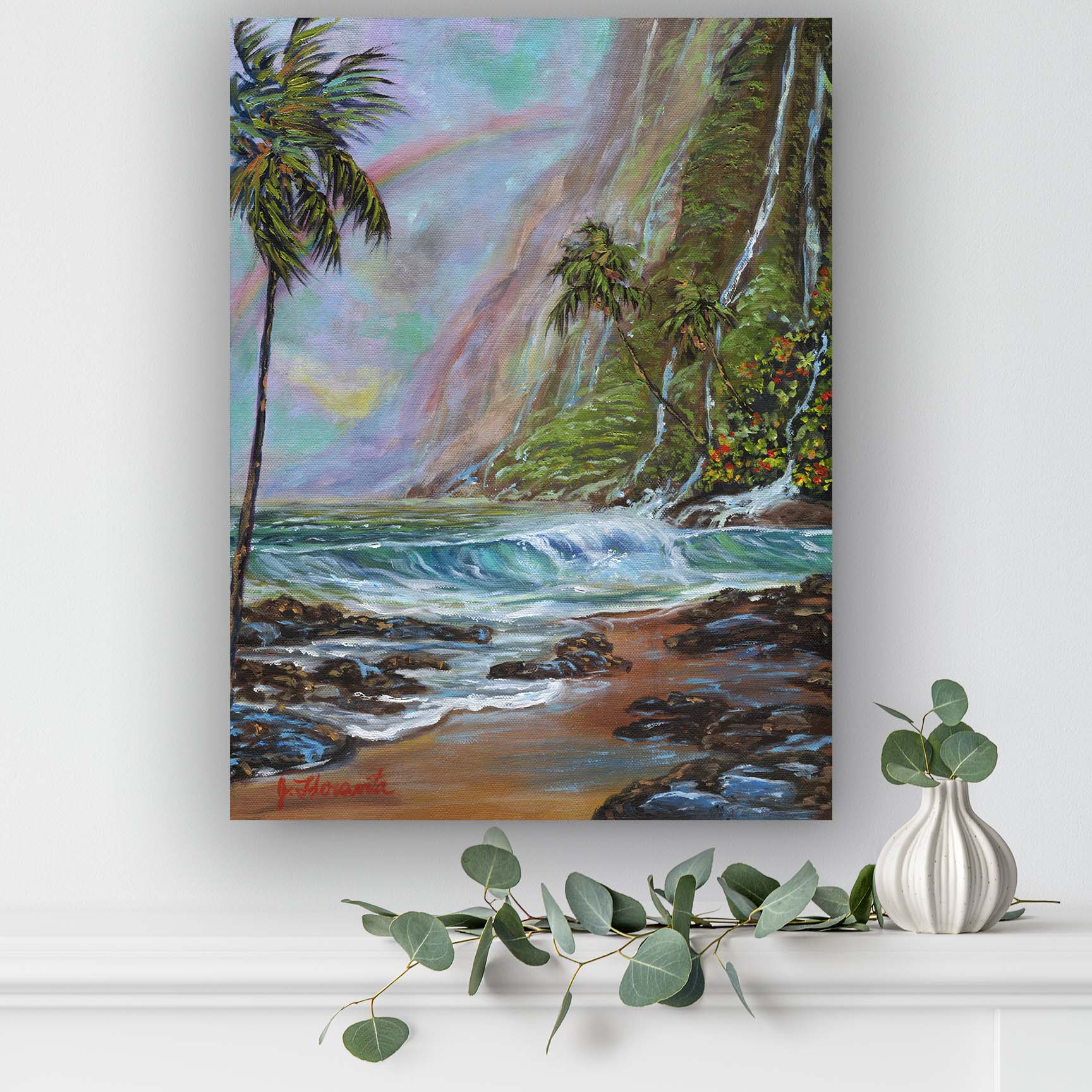 Hawaii Oil Painting Textured Painting Hawaiian Wall Art 