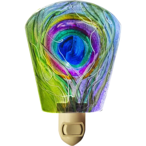 slim peacock feather night light