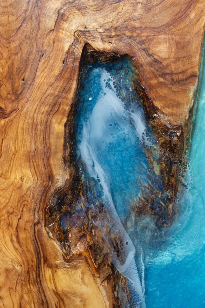 Tides of Timber Live Edge Olive Wood Art Surfboard, 57 inches