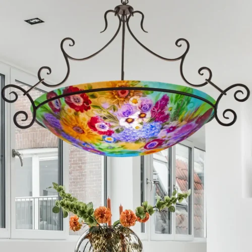 Reverse Hand Painted Chandeliers